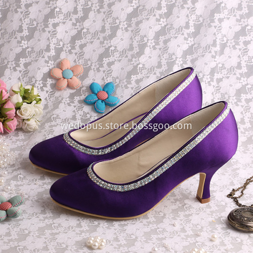 Customized Satin White Shoes for Wedding